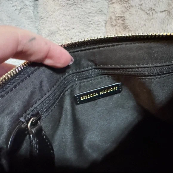 Rebecca Minkoff Black Crossbody Bag with Gold Chain - Picture 4 of 5